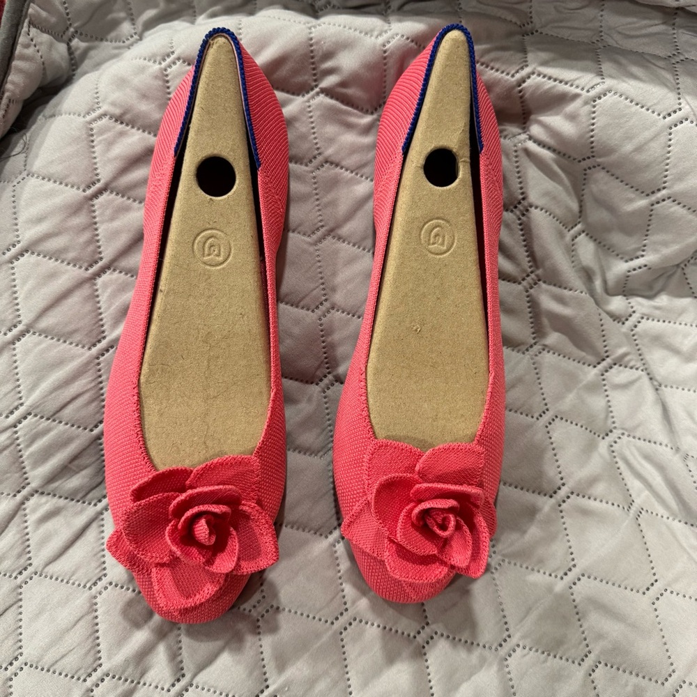 Pink Ballet Flats with Floral Accent